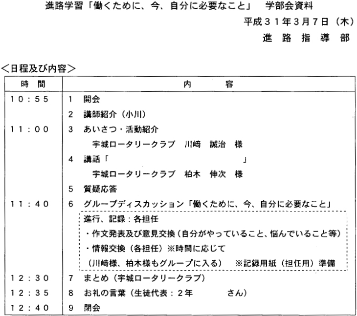 松橋支援学校のキャリア支援（宇城RC）