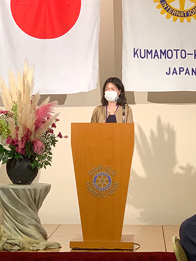 グルーバル補助金奨学生　高橋　睦美さんの帰国報告会（熊本江南RC）