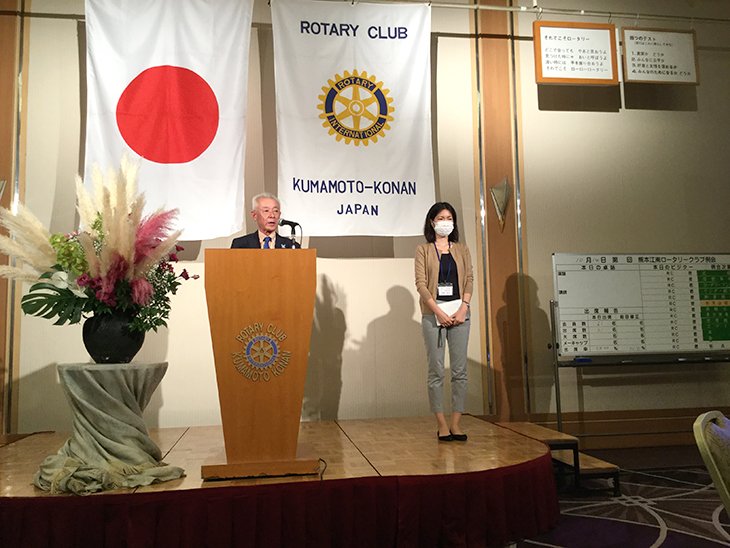 グルーバル補助金奨学生　高橋　睦美さんの帰国報告会（熊本江南RC）