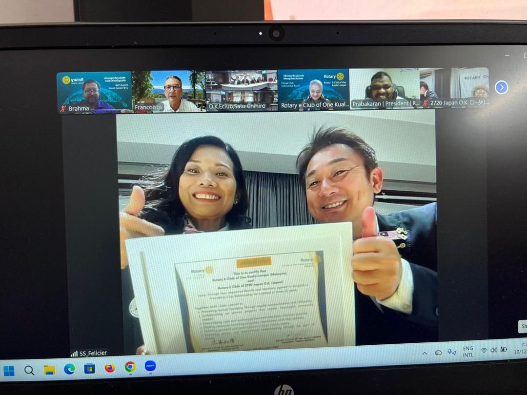 マレーシアワンクアラルンプールロータリーEクラブとの友好協定締結